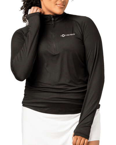 Women's Lightweight Quarter Zip Pullover (Black)