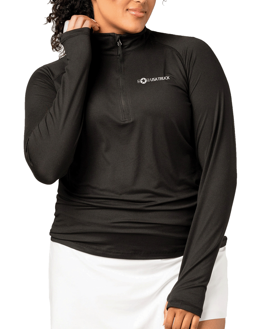 Women's Lightweight Quarter Zip Pullover (Black)