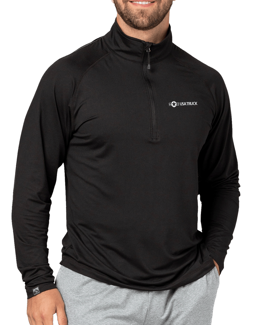 Men's Lightweight Quarter Zip Pullover (Black)