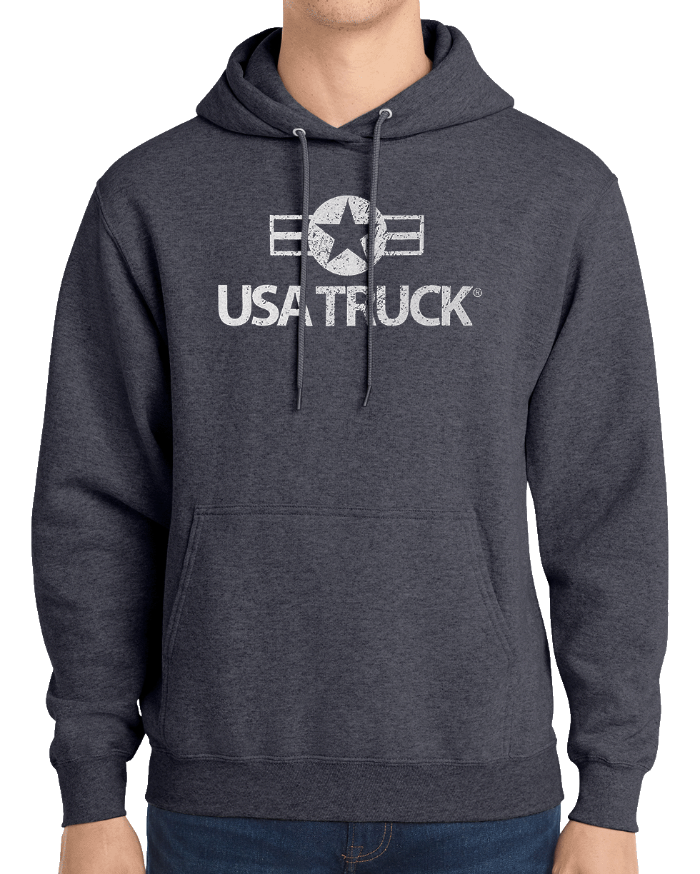 Fleece Pullover Hooded Sweatshirt (Heather Navy)