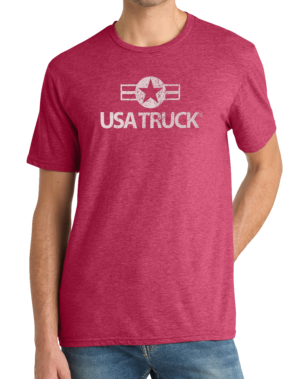 Distressed Logo T-Shirt (Heathered Red)