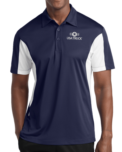 Micropique Sport-Wick Polo with Side Panels (True Navy/White)